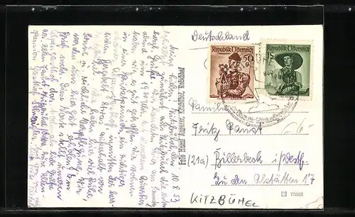 Foto-AK Kitzbühel, Ortspartie mit Bauernhaus