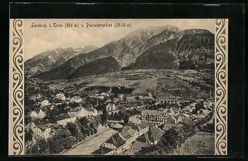 AK Landeck i. Tirol, Teilansicht mit Parseierspitze
