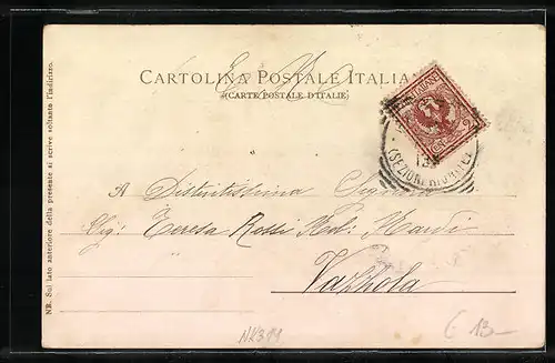 Lithographie Innsbruck, Uferpartie mit Ausflüglern