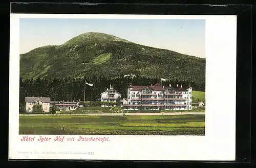 AK Igls, Hotel Igler Hof mit Patscherkofel