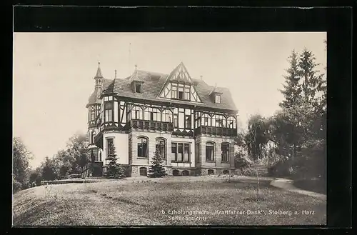 AK Stolberg a. Harz, Seitenansicht des Erholungsheims Kraftfahrer-Dank