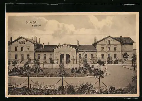 AK Bitterfeld, Blick auf den Bahnhof