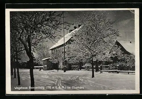 AK St. Andreasberg /Oberharz, Pension u. Logis Wegehaus Sonnenberg im Schnee