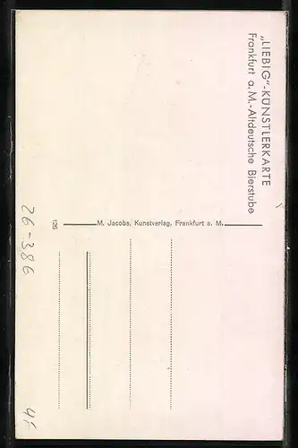 Künstler-AK Bernhard Liebig: Frankfurt a. M. Gasthaus Altdeutsche Bierstube