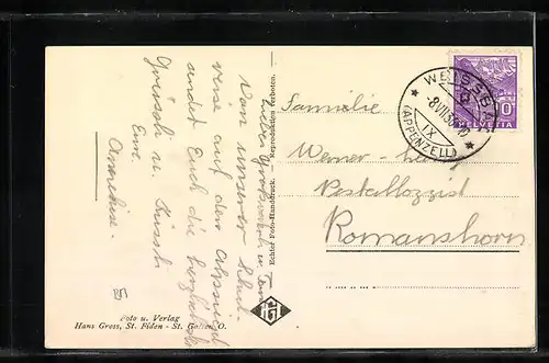 AK Weissbad, Gasthof und Metzgerei zum Gemsle