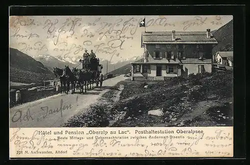 AK Andermatt, Hotel und Pension Oberalp au Lac zwischen Andermatt und Disentis