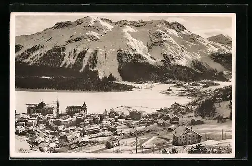 AK St. Moritz-Dorf, Dorf und Bad im Winter
