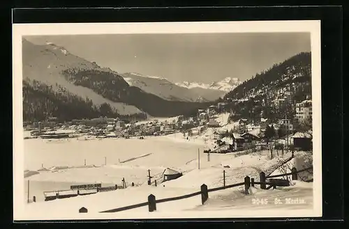 AK St. Moritz, Totalansicht im Winter