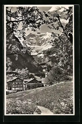 AK Grindelwald, Ortspartie und Fiescherhörner