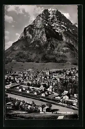 AK Glarus, Ortsansicht mit Glärnisch