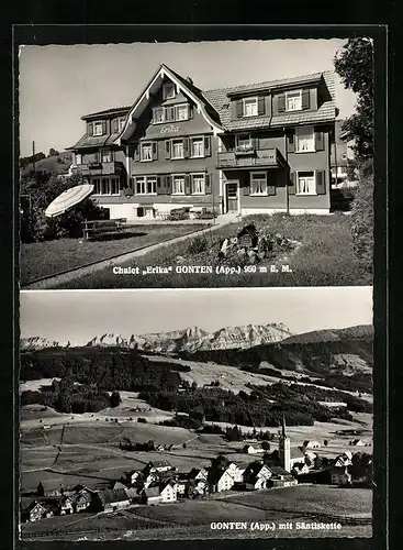AK Gonten, Chalet Erika, Ortsansicht mit Säntiskette
