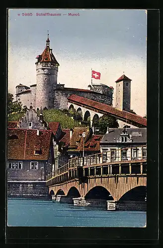 AK Schaffhausen, Blick auf die Festung Munot