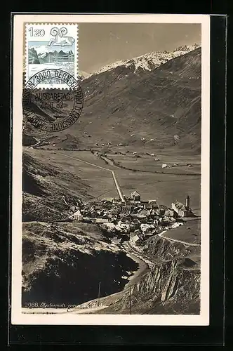 AK Andermatt, Ortsansicht gegen die Furka