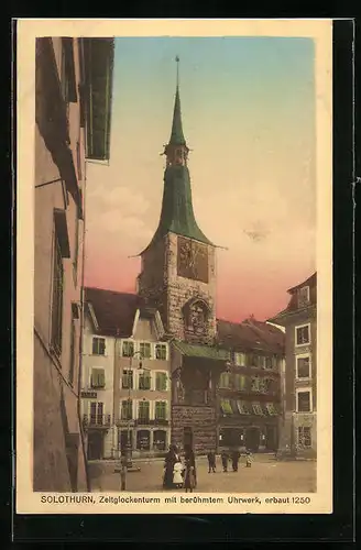 AK Solothurn, Zeitglockenturm mit berühmten Uhrwerk
