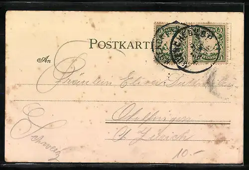 Lithographie München, Ortsansicht vom Maximilianeum aus