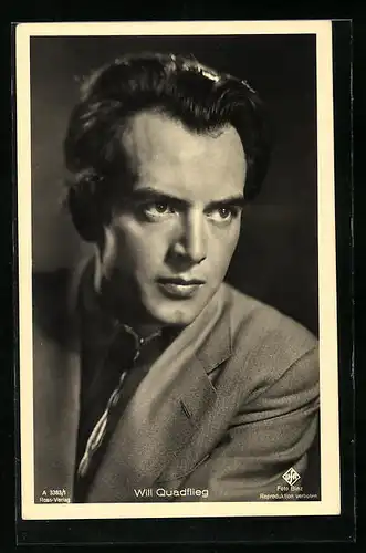 AK Schauspieler Will Quadflieg mit ernster Mimik