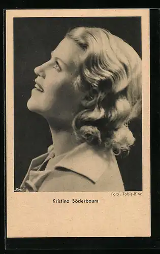 AK Schauspielerin Kristina Söderbaum im Seitenprofil mit dem Blick nach oben
