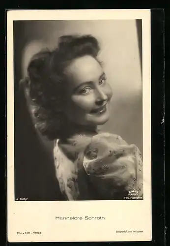AK Schauspielerin Hannelorre Schroth schwarzweiss
