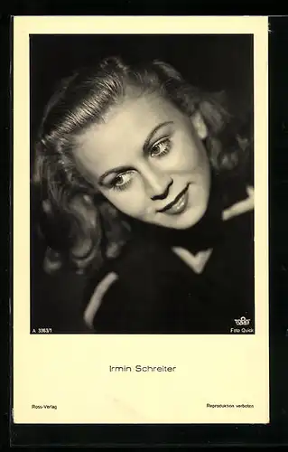 AK Schauspielerin Irmin Schreiter mit offenen Haaren