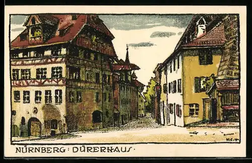 Steindruck-AK Nürnberg, Dürerhaus