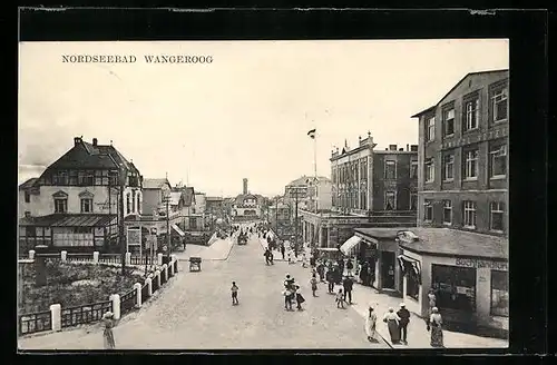 AK Wangeroog, Strassenpartie aus der Vogelschau