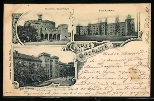 AK Görlitz, Kaisertrutz, Neue und alte Kaserne