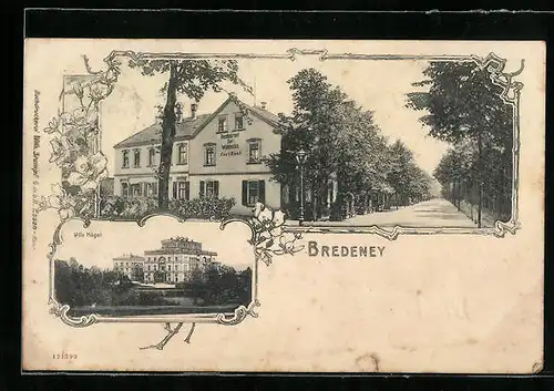 AK Bredeney, Restaurant zur Waldecke, Villa Hügel