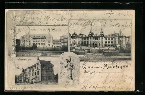 AK Stuttgart, Marienhospital mit Vinzenziushaus