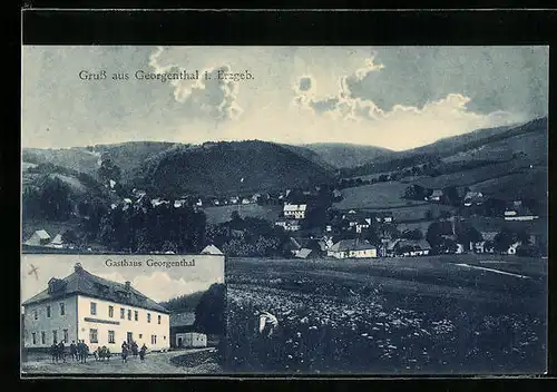 AK Georgenthal i. Erzgeb., Gasthaus Georgenthal, Totalansicht