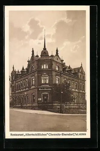 AK Chemnitz-Ebersdorf, Restaurant Albertschlösschen, Frankenbergerstrasse 268