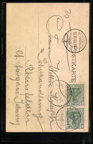 Künstler-AK Klein Machnow, Eingang zum Gut