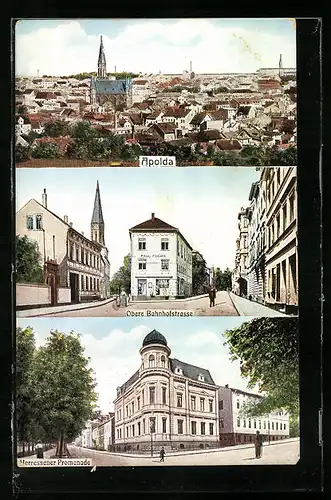 AK Apolda, Obere Bahnhofstrasse, Herressener Promenade