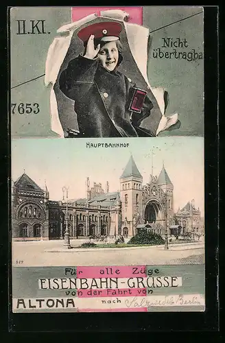 AK Hamburg-Altona, Strassenpartie am Hauptbahnhof