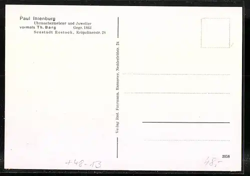 AK Rostock, Uhrmachermeister und Juwelier Paul Ihlenburg in der Kröpelinerstrasse 28, Innenansicht der Werkstatt