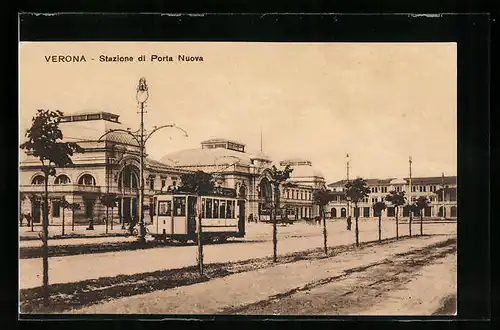 AK Verona, Stazione di Porta Nuova, Strassenbahn