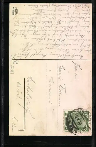 AK Schloss Ried b. Bozen, Schlossturm mit Wiesen