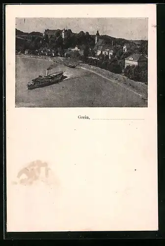 AK Grein, Flusspartie mit Schiff