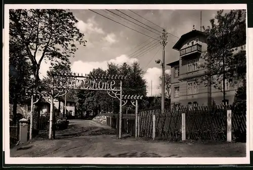 Fotografie Brück & Sohn Meissen, Ansicht Frankenberg i. Sa., am Eingang zum Restaurant Lützelhöhe