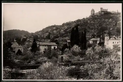 Fotografie Brück & Sohn Meissen, Ansicht Kötzschenbroda, Ortspartie mit Blick zur Friedensburg