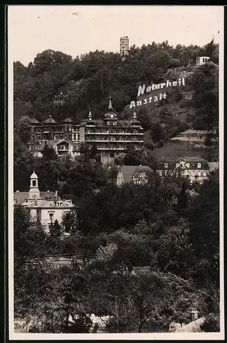 Fotografie Brück & Sohn Meissen, Ansicht Radebeul, Blick auf die Naturheil-Anstalt Bilz-Santorium