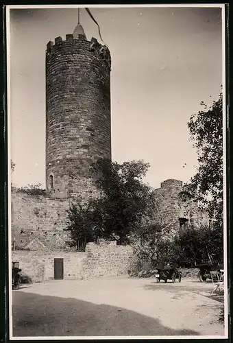 Fotografie Brück & Sohn Meissen, Ansicht Schönburg a. d. Saale, Partie an der Burgruine