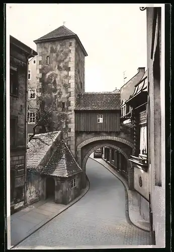 Fotografie Brück & Sohn Meissen, Ansicht Meissen i. Sa., Blick auf das Görnisches Tor zur 1000-Jahrfeier