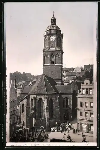 Fotografie Brück & Sohn Meissen, Ansicht Meissen i. Sa., Blick auf das Porzellanglockenspiel der Frauenkirche