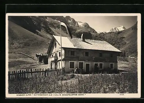 AK Neustift, Mutterberger Alm mit Schaufelspitze