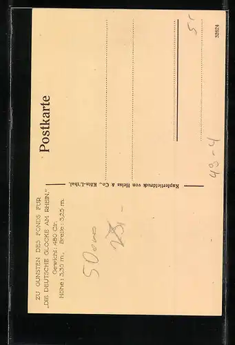 AK Köln, Die deutsche Glocke am Rhein