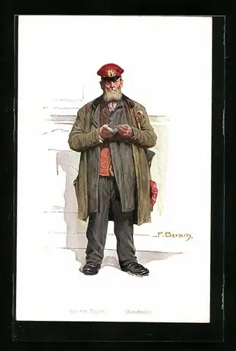 Künstler-AK sign. F. Bersch: Berliner Typen, Dienstmann