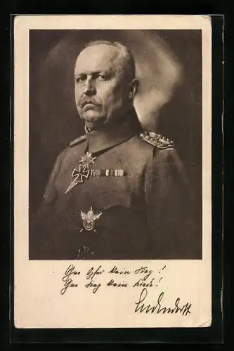 AK Portrait von Erich Ludendorff in Uniform