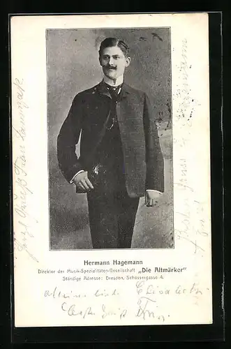 AK Hermann Hagemann, Direktor der Musik-Spezialitäten-Gesellschaft Die Altmärker