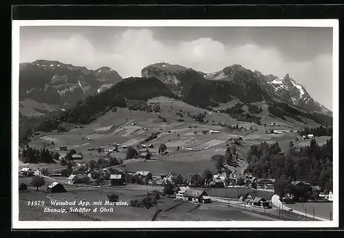 AK Weissbad /App., Gesamtansicht mit Marwies und Ebenalp