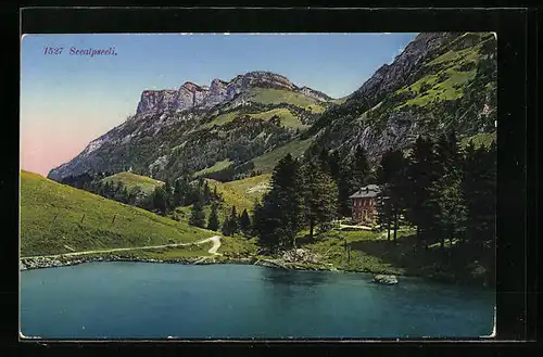 AK Seealpsee, Seealpseeli mit Gipfelblick